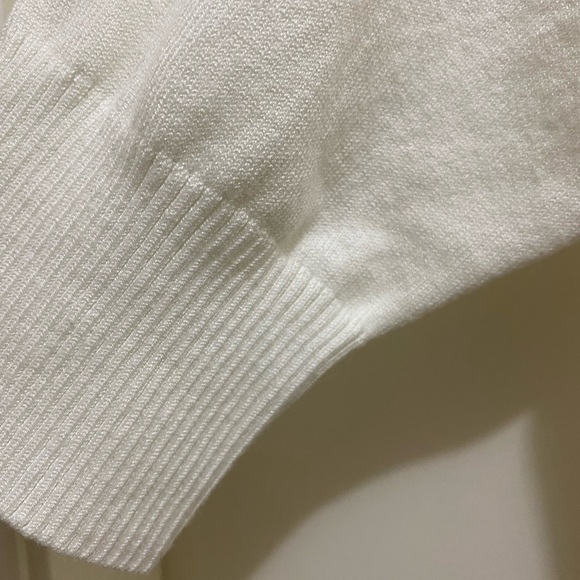 Mantles 3/4 Sleeve Pearl Button Cardigan White S - Picture 6 of 10